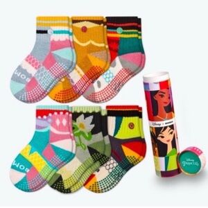 Bombas Disney Princess Grip Crew Socks - Pink, Yellow, Blue, Green, Gray